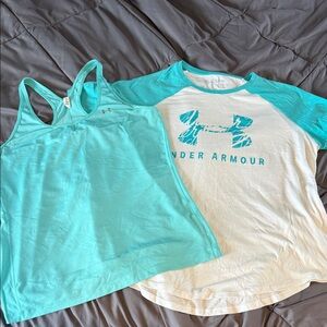 Under Armour Aqua and White Activewear Set 2XL